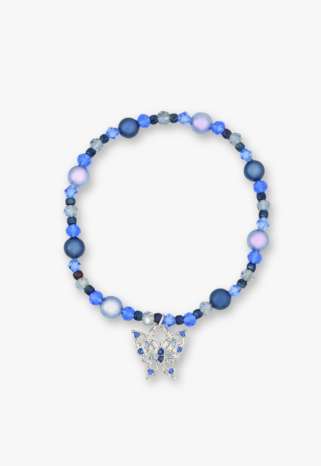 Butterfly motif elastic bracelet