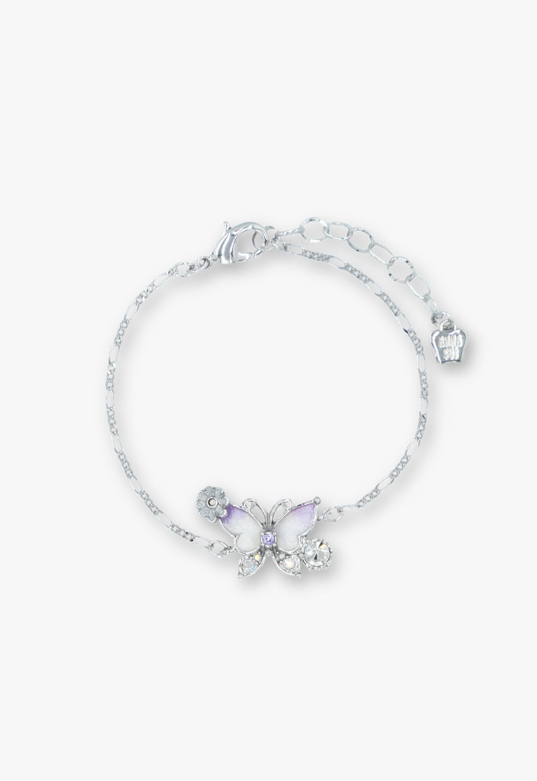 Butterfly and small flower motif bracelet