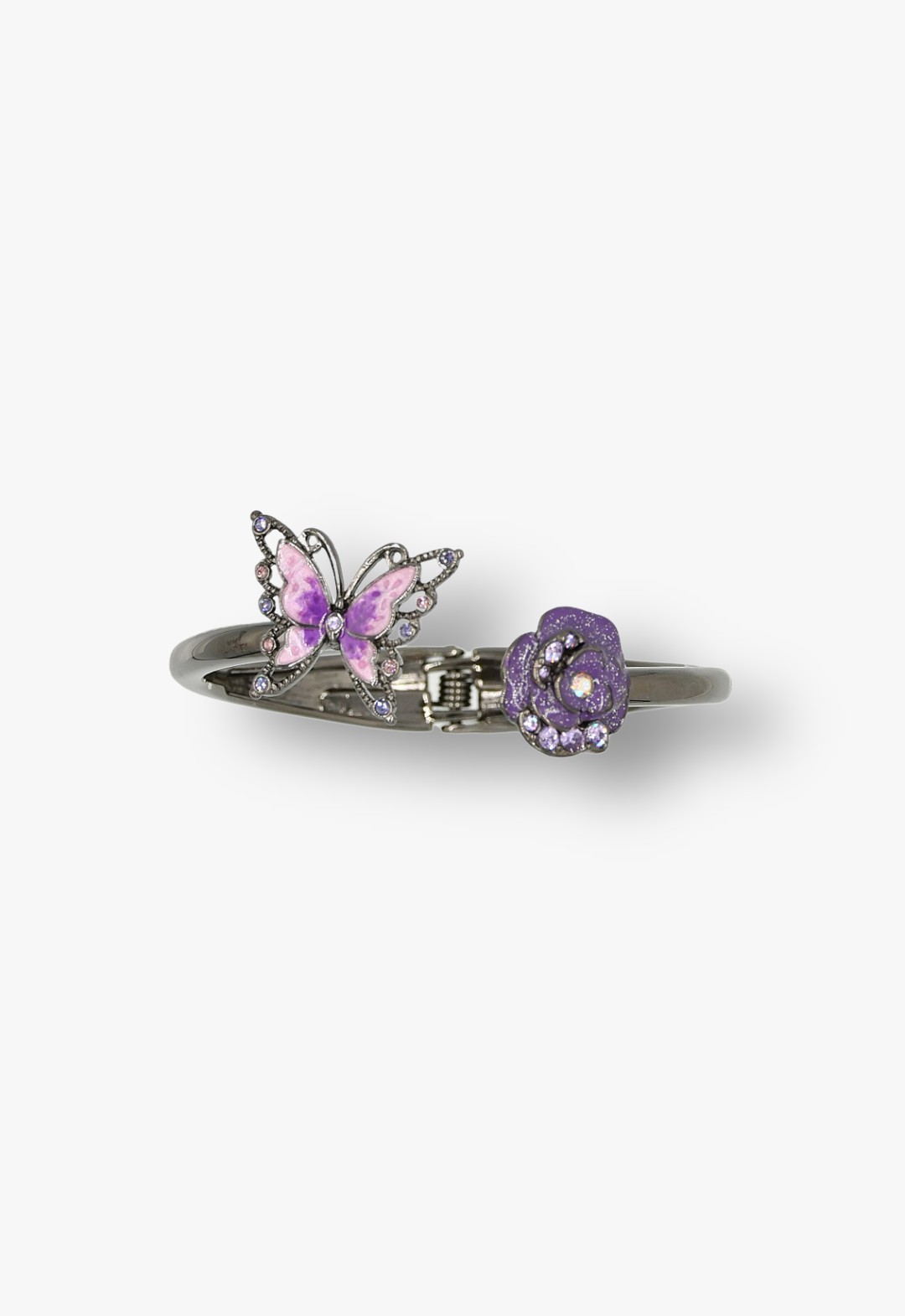 Butterfly and rose motif bangle
