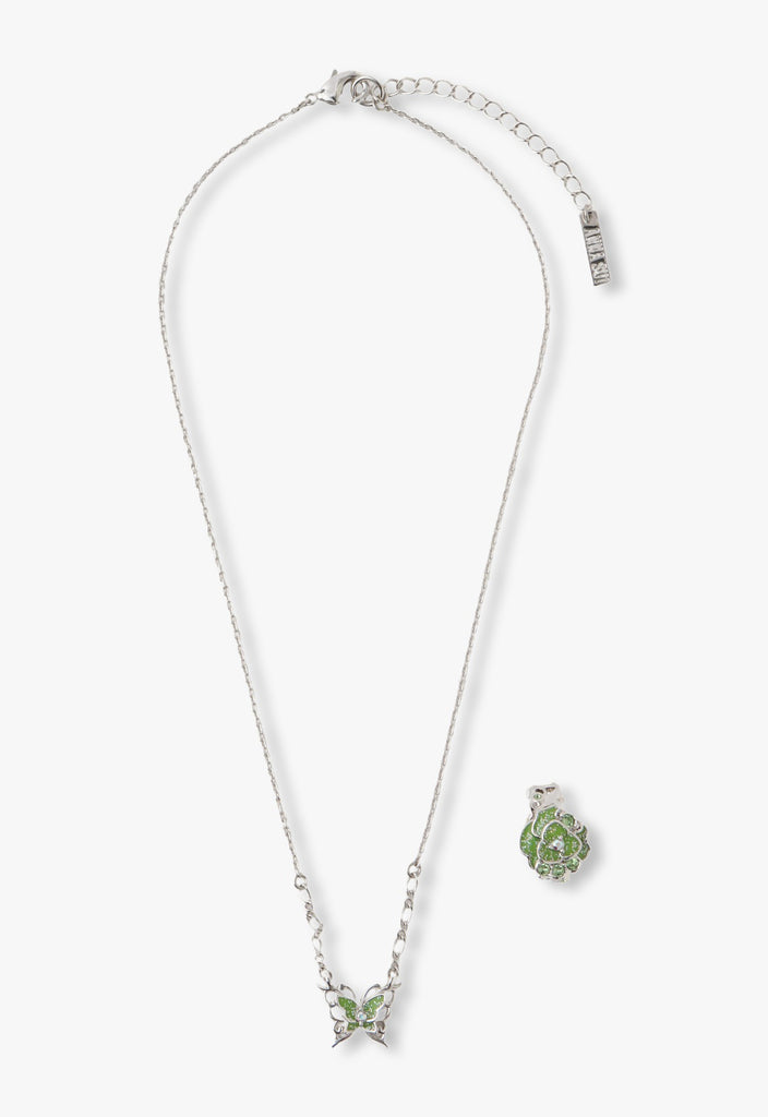 Birthstone Color <Peridot> Necklace & Ear Cuff Set