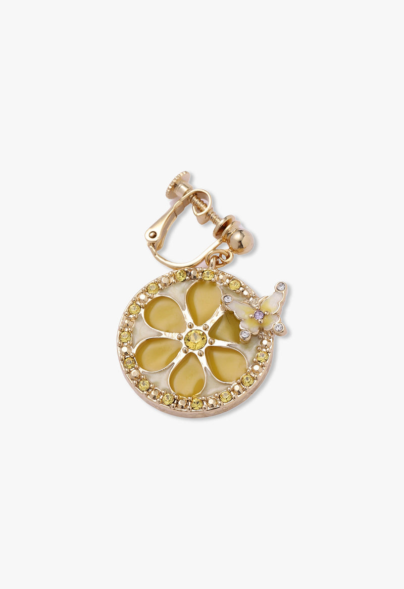 Lemon motif earrings