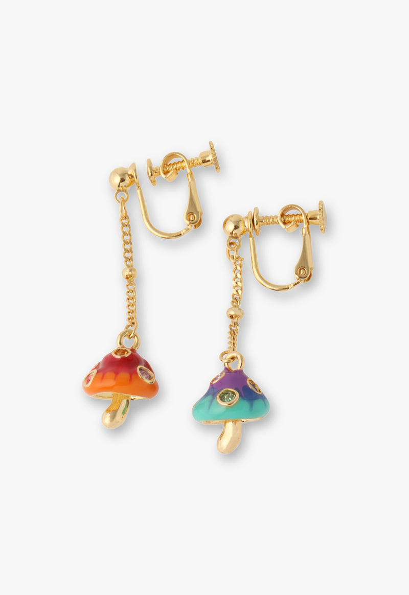 Mushroom motif earrings