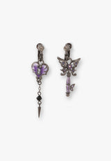 Butterfly key motif earring