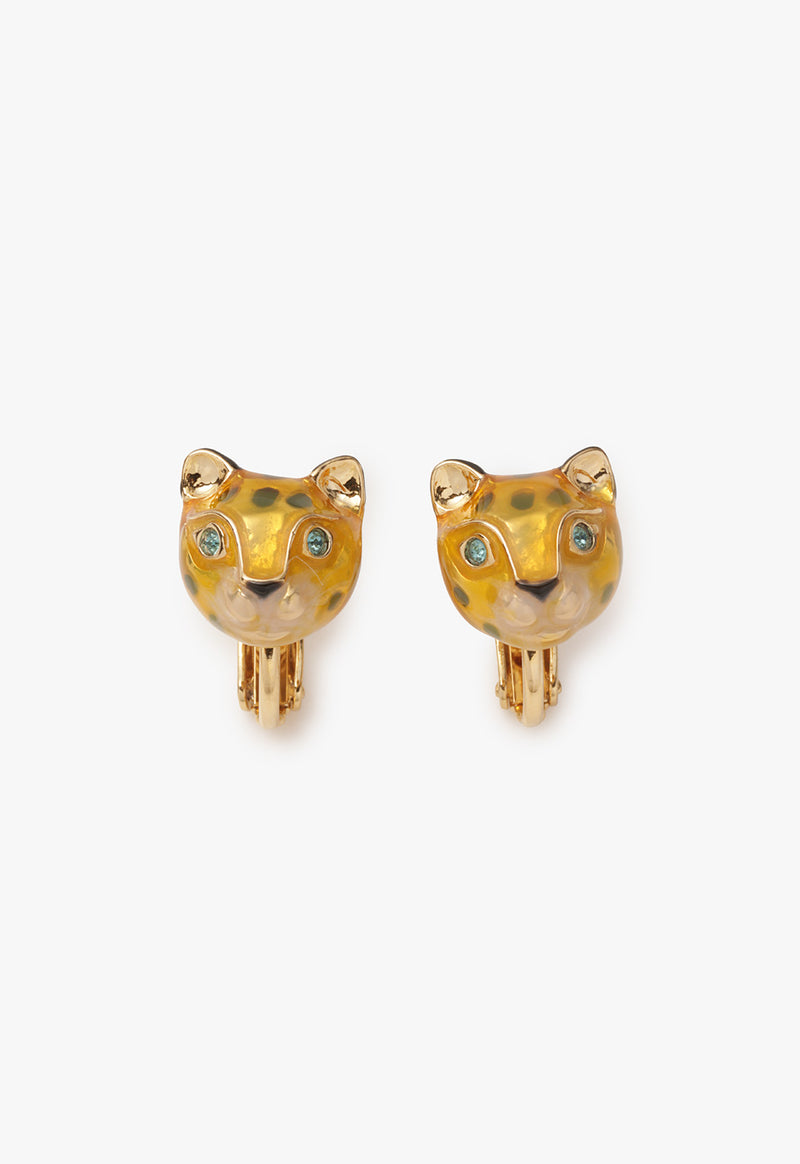 Leopard motif earrings