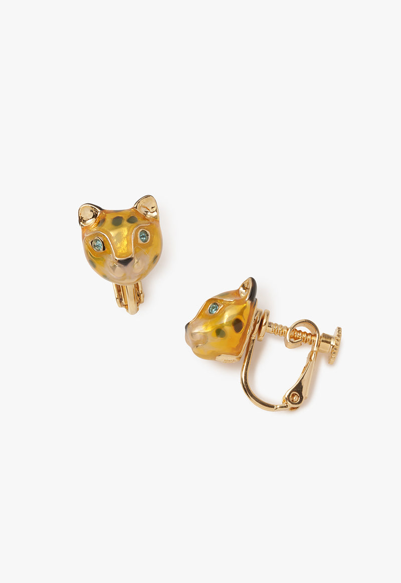 Leopard motif earrings