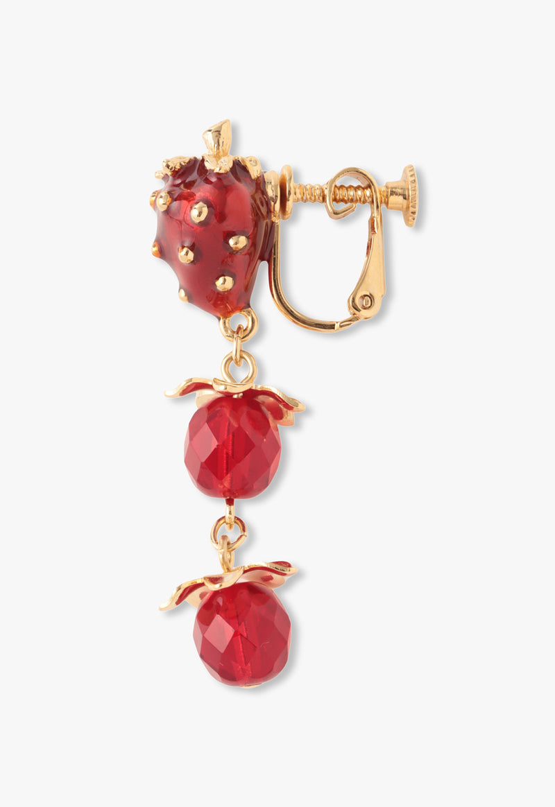 Strawberry Motif Swing Earrings