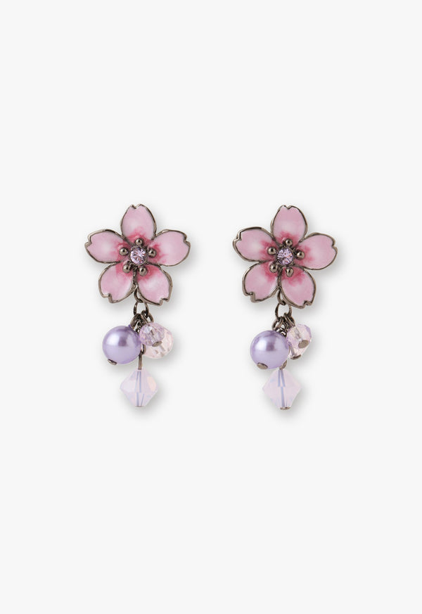 Cherry Blossom Motif Earrings