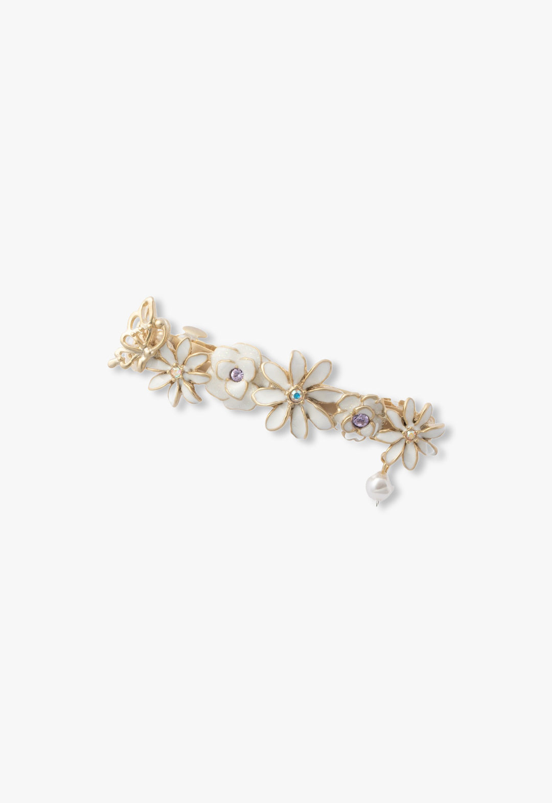 ティアレ 蝶 薔薇 モチーフ バレッタ