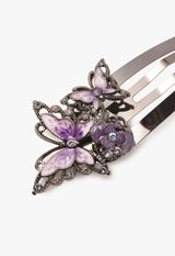 Butterfly rose motif hair clip