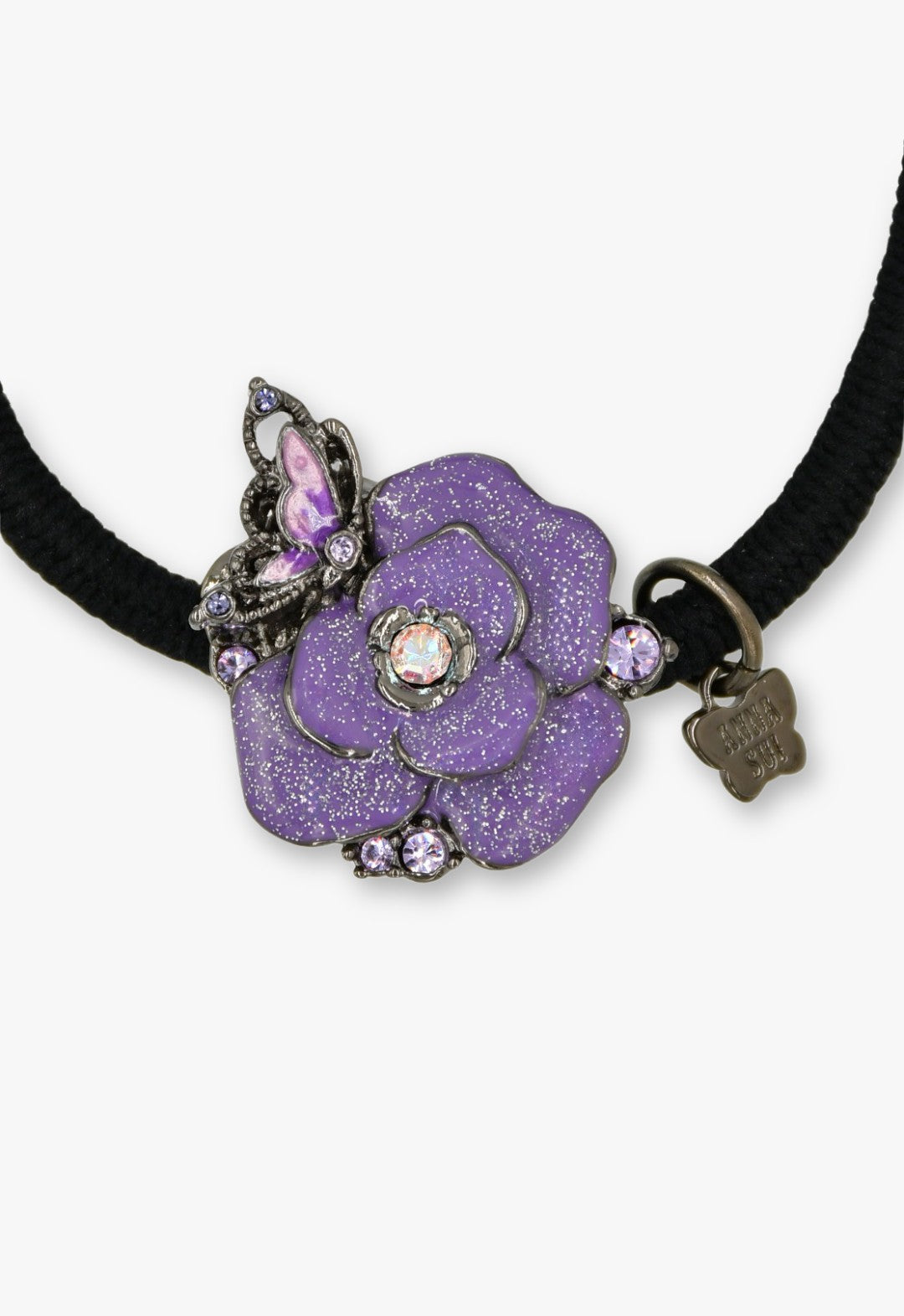 Butterfly and rose motif hair tie