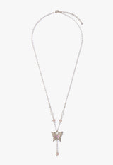 Butterfly motif two-piece set necklace two