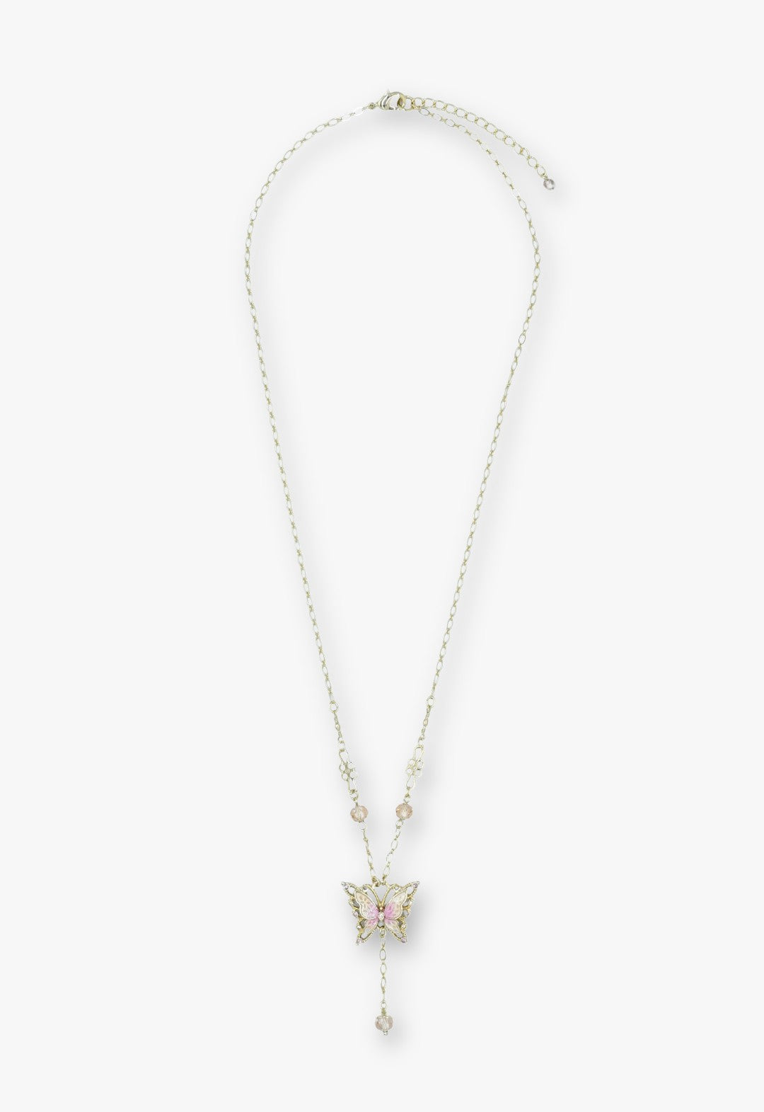Butterfly motif 2-piece set necklace