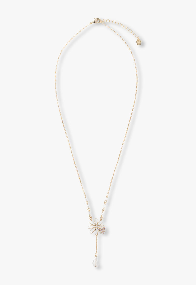 Tiare rose motif necklace