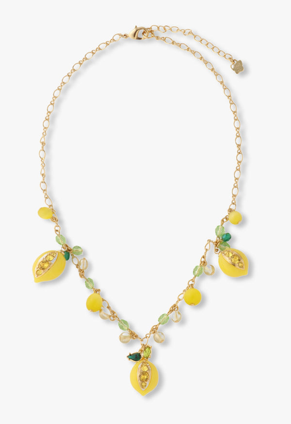 Lemon motif short necklace