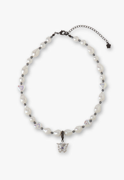 アナ スイ（ANNA SUI） ハート 蝶モチーフ パールネックレス 