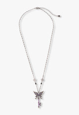 Butterfly key motif necklace