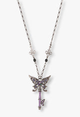 Butterfly key motif necklace