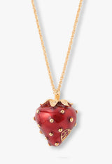 Strawberry motif long necklace