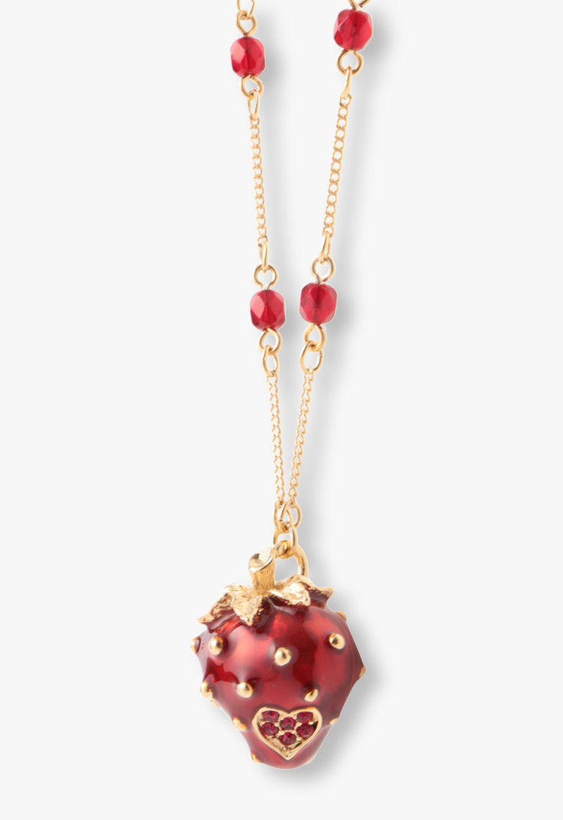 Strawberry motif necklace