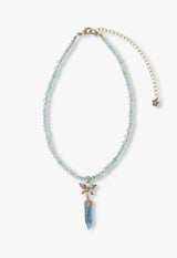 Butterfly and crystal motif necklace