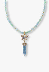 Butterfly and crystal motif necklace