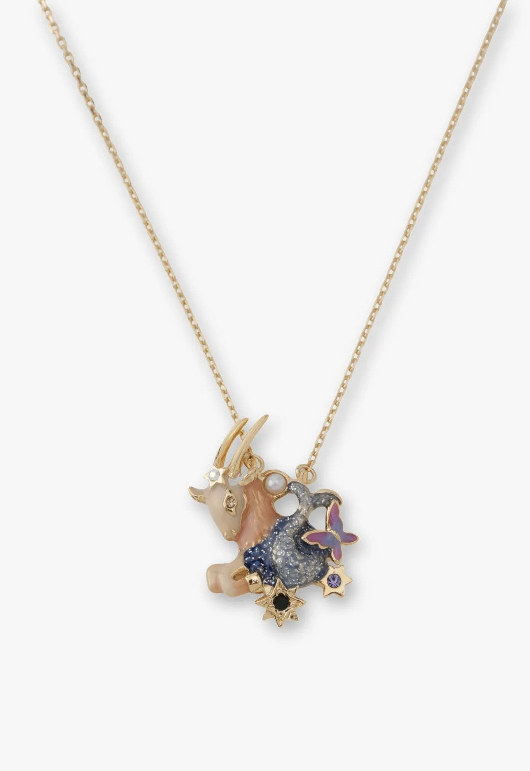 Capricorn motif necklace