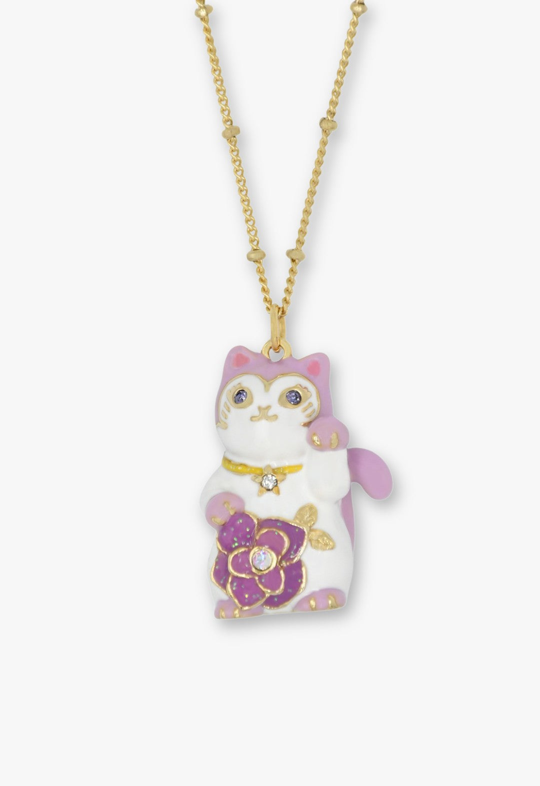 Maneki-neko motif necklace