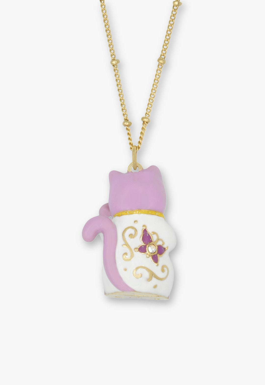 Maneki-neko motif necklace