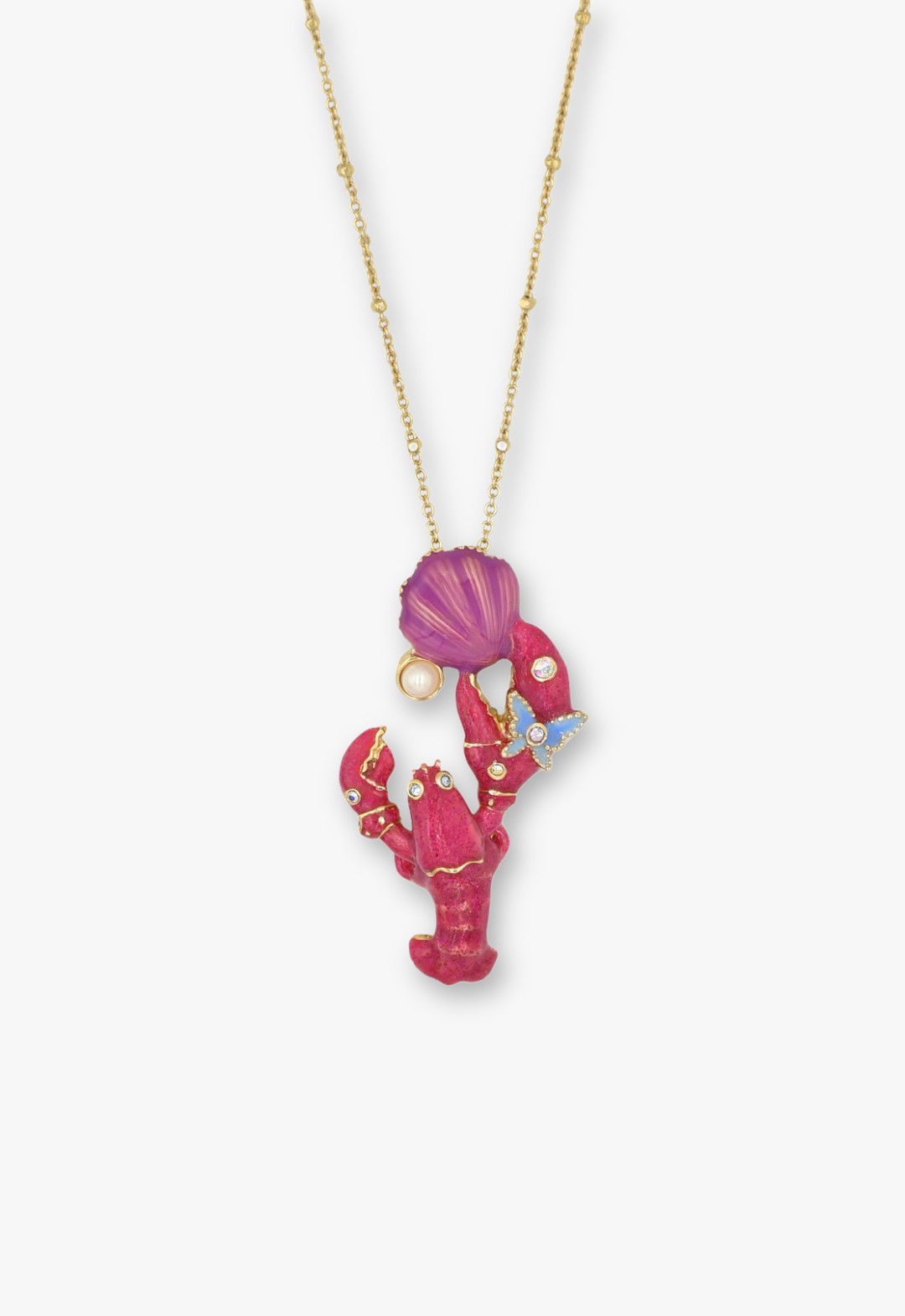 Lobster motif necklace