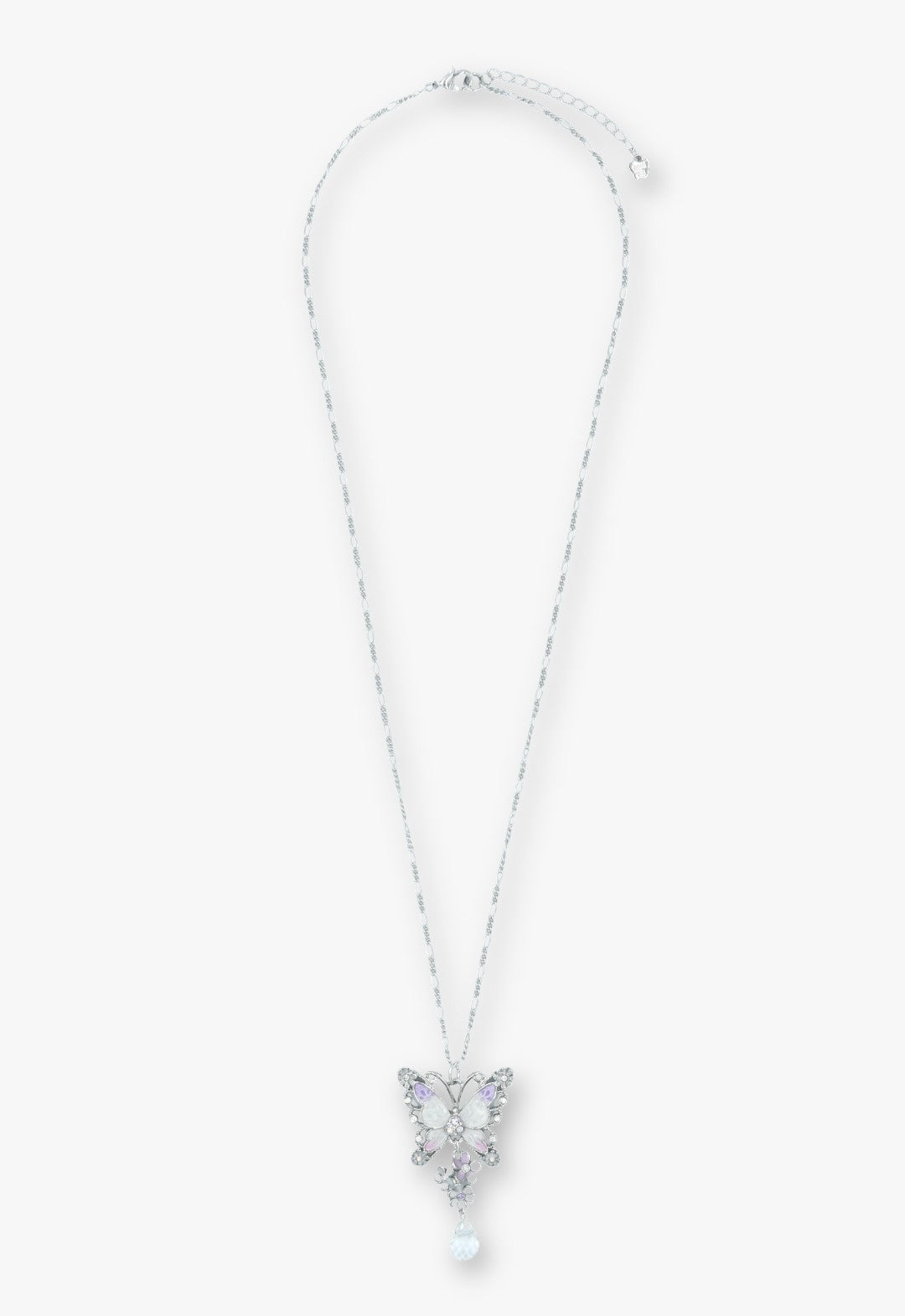 Butterfly and small flower motif necklace