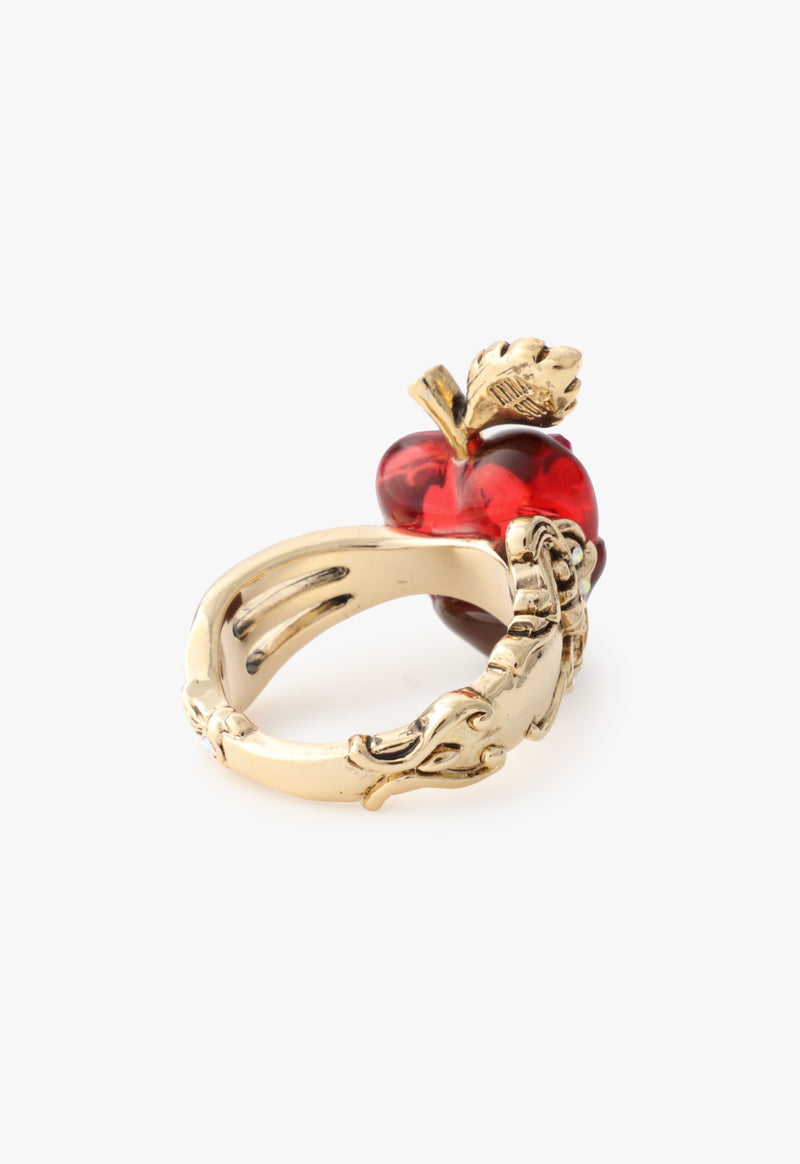 Strawberry motif ring