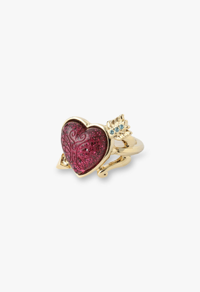 Heart with Arrow Motif Ring