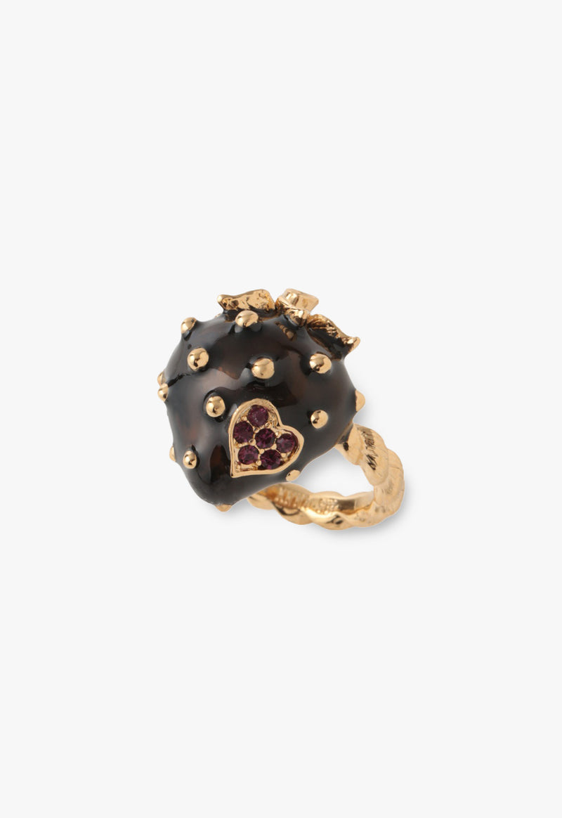 Strawberry motif ring