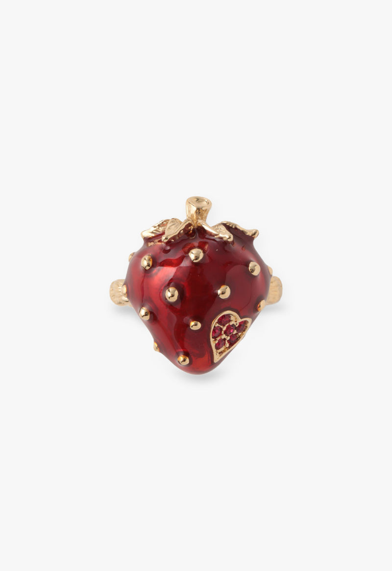 Strawberry motif ring