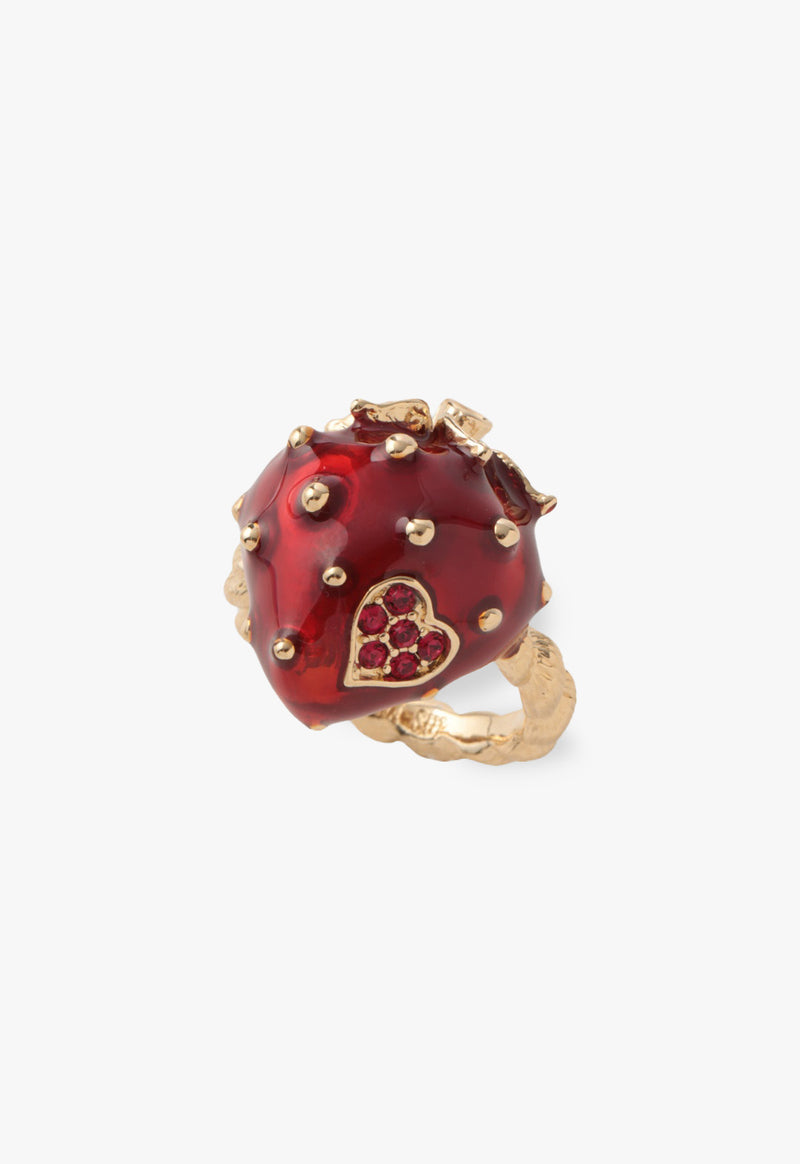 Strawberry motif ring