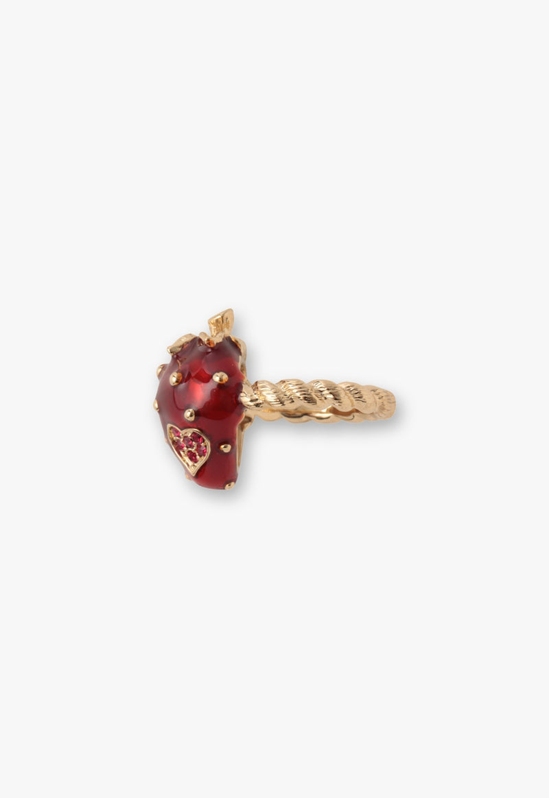 Strawberry motif ring