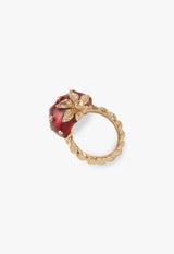 Strawberry motif ring