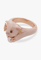 Mini pig motif ring