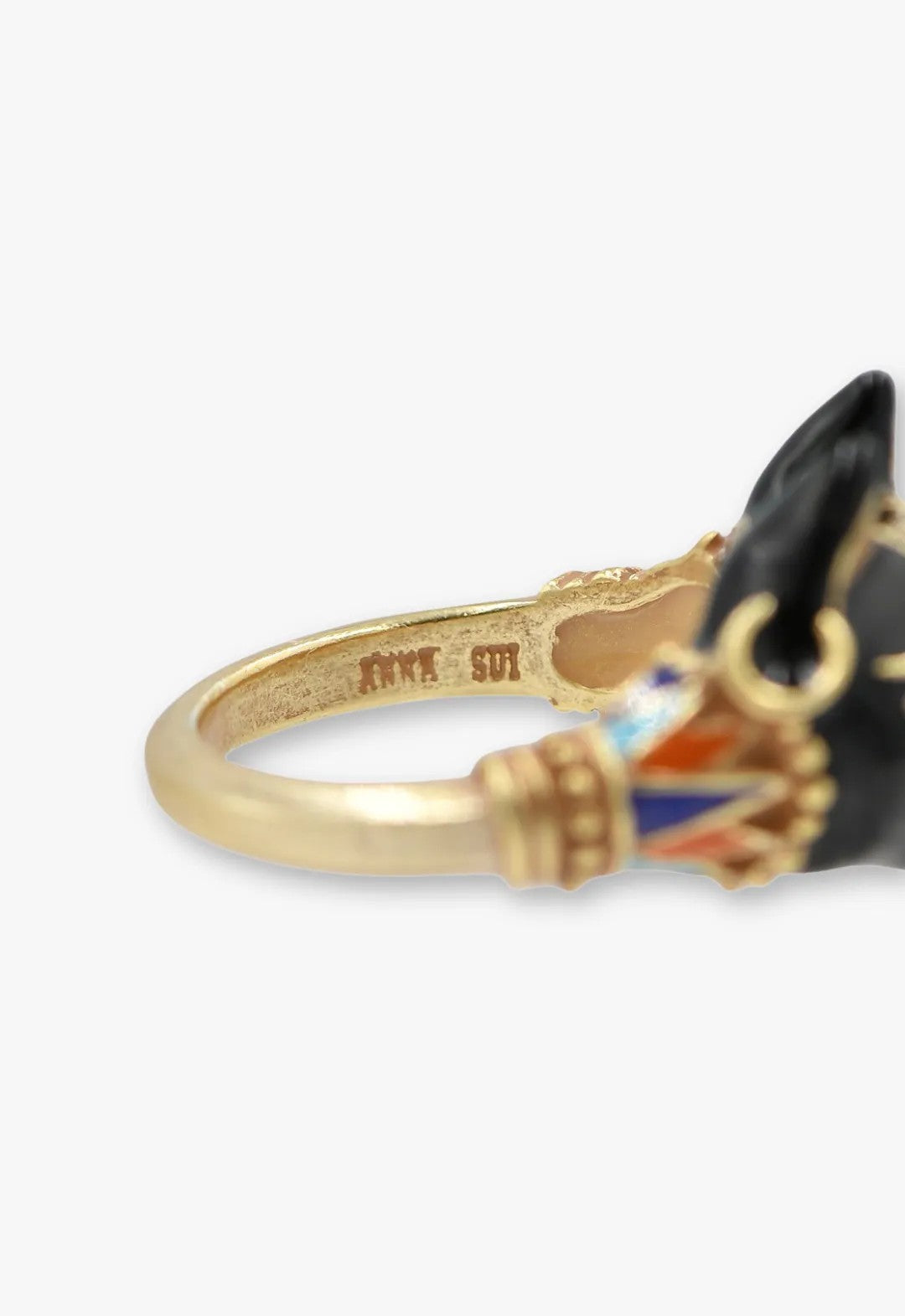 Egyptian cat motif ring