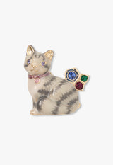 Cat motif brooch