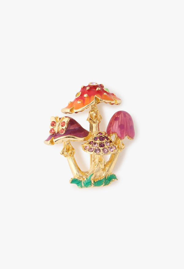 Mushroom motif brooch