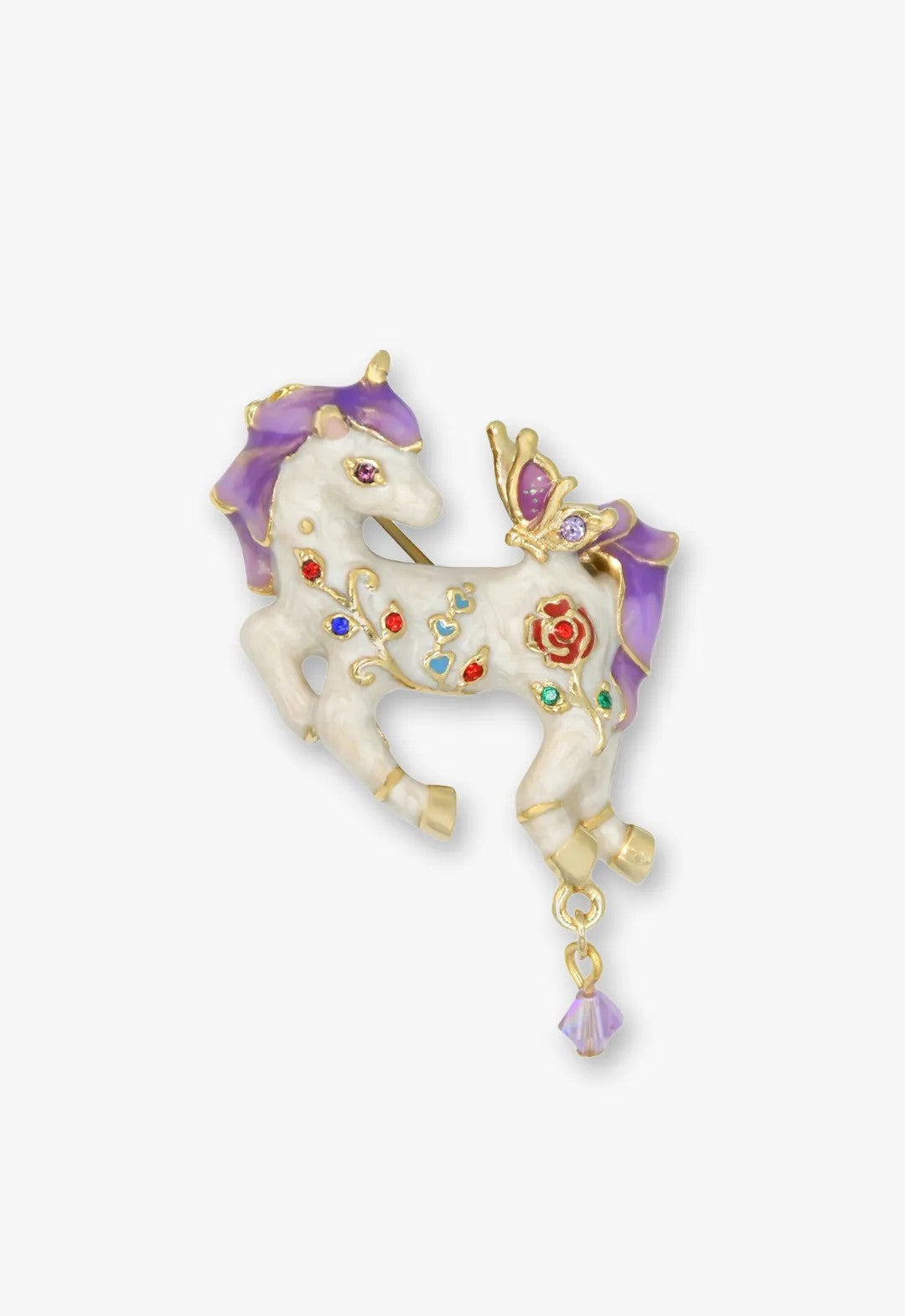 Unicorn motif brooch
