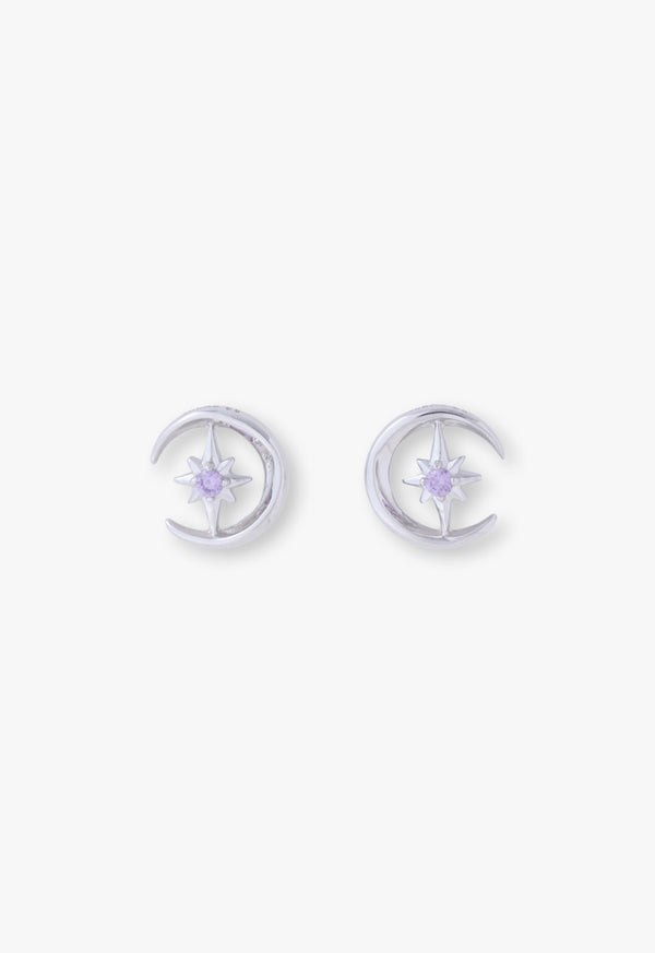 Moon and star motif earrings