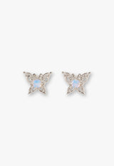 Opal butterfly motif earrings