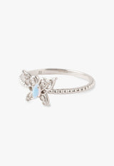 Opal butterfly motif ring