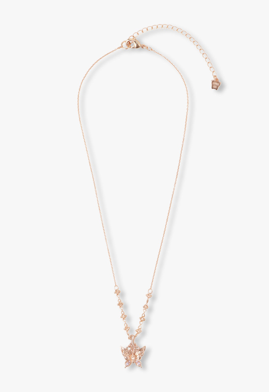[Limited Edition Box Included] Butterfly and rose motif 2-piece necklace set