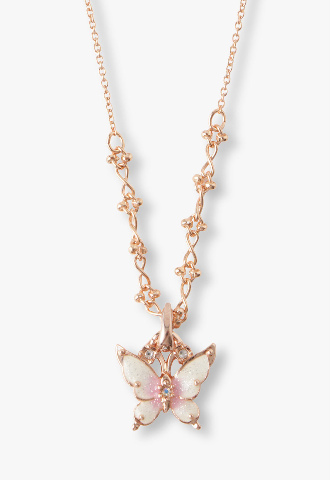 [Limited Edition Box Included] Butterfly and rose motif 2-piece necklace set