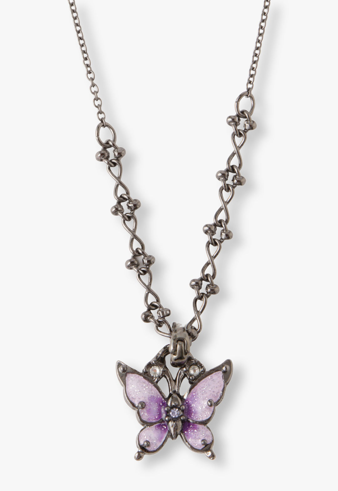 [Limited Edition Box Included] Butterfly and rose motif 2-piece necklace set