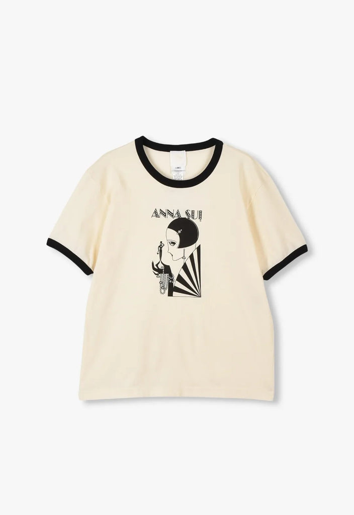 suiスタッズクロスVネックTシャツ2点白茶S シルバー煌めくVネックのシンプルTシャツ（Tシャツ/カットソー