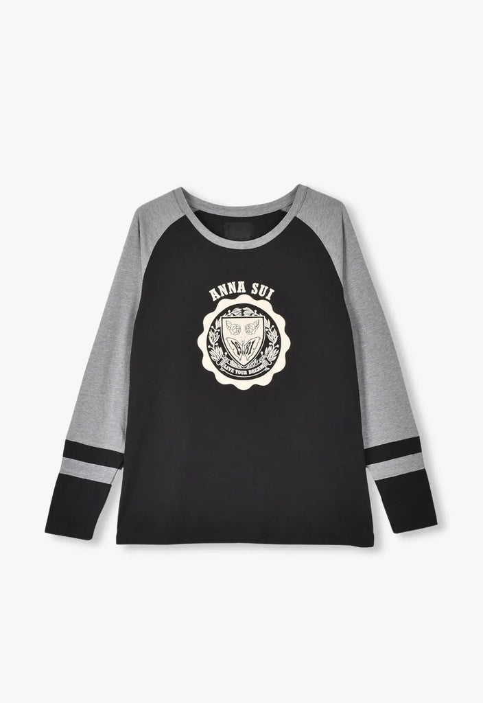 ANNA SUI EMBLEM RAGLAN LONG SLEEVE T-SHIRT
